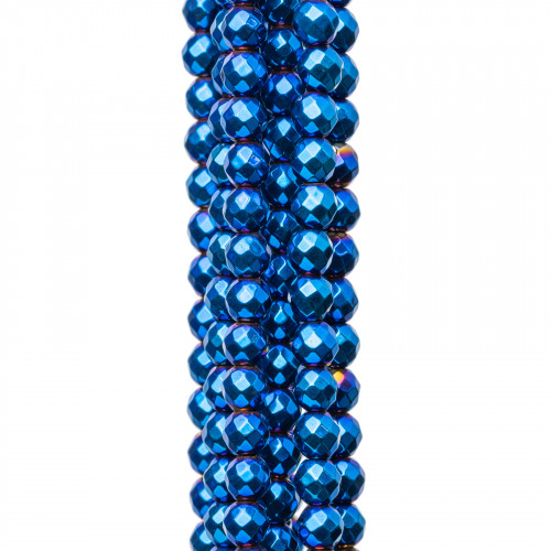 Faceted Hematite 04mm Blue