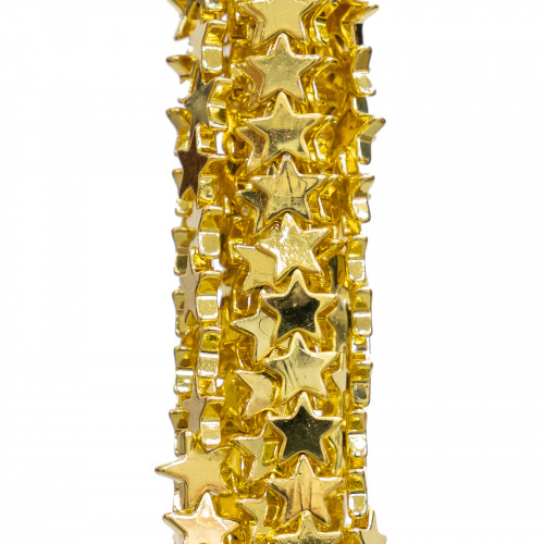 Hematite Flat Star 10mm 18k Gold