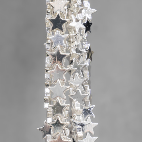 Hematite Flat Star 6mm Silver Plated
