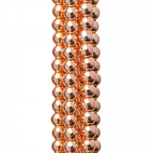 Smooth Round Hematite 04mm Rose Gold