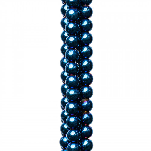 Αιματίτης Στρογγυλός Λείος 06mm Μπλε