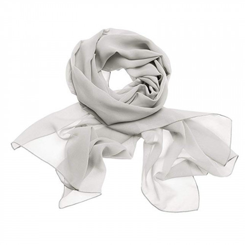 Silk Feeling Scarf 90x180cm 1pc Silver