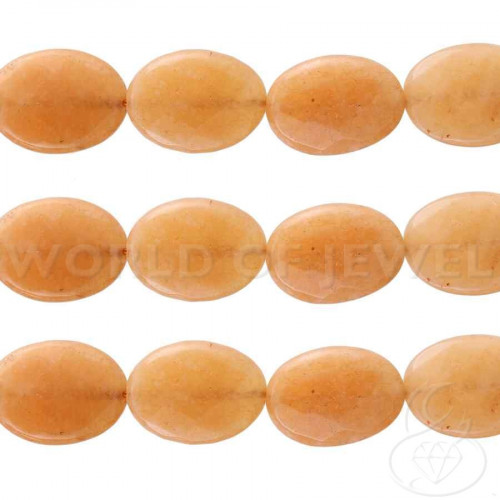Orange Jade Oval Flat Faceted 15x20mm