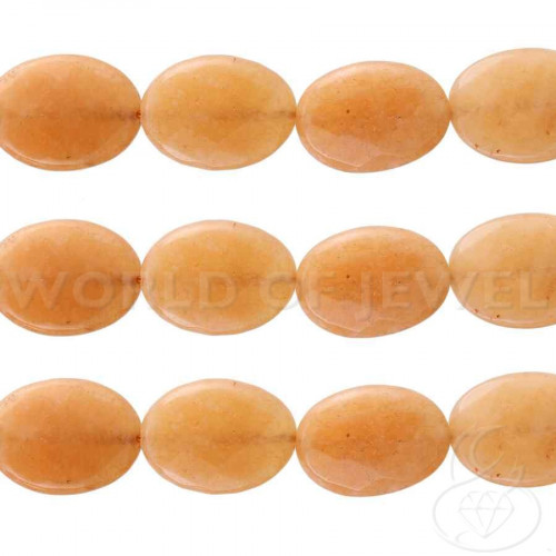 Giada Arancio Ovale Piatto Sfaccettato 15x20mm