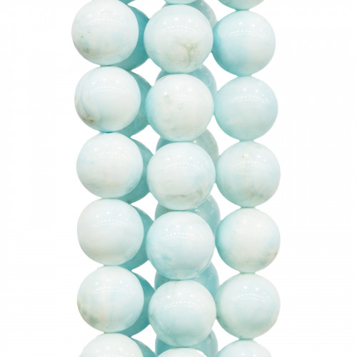 Larimar Blanc Rond Lisse 12mm