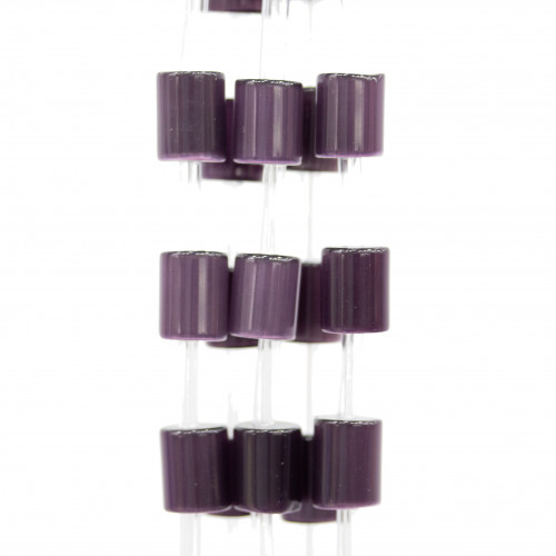 Cylindre Oeil de Chat 8x10mm Violet Foncé