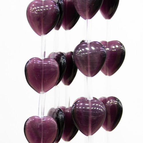 Cat's Eye Heart Plate 16mm Purple