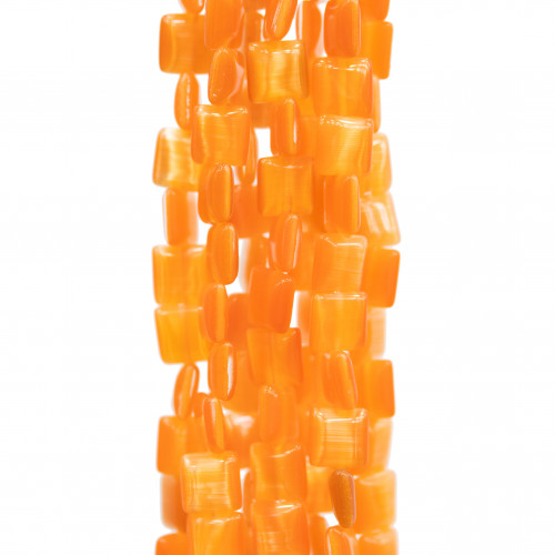 Oeil de Chat Carré Plat 6mm Orange