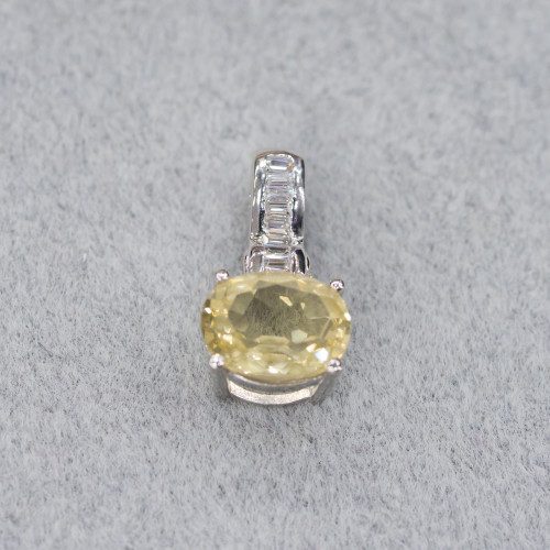 Ασημένιο μενταγιόν 925 10x18mm Citrine