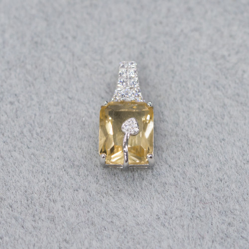 Ασημένιο μενταγιόν 925 Σαμπάνια 8x18mm