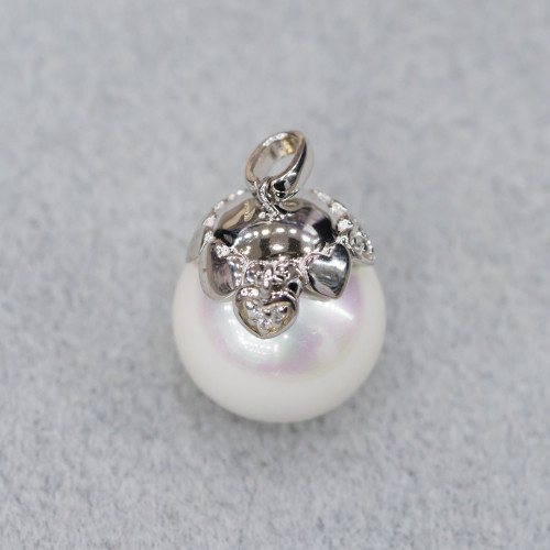 925 Silver Pendant With Mallorcan Pearls 14x22mm