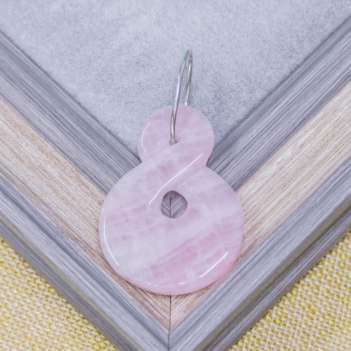 Pendente Di Quarzo Rosa Con Gancio Di Argento 925 Otto 38,5x52,5mm