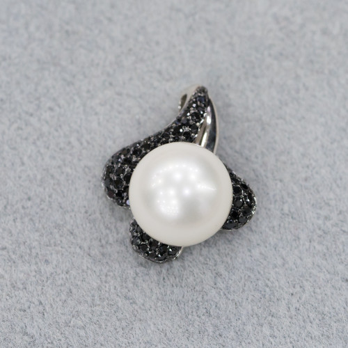 925 Silver Pendants With Mallorcan Pearls 20x24mm