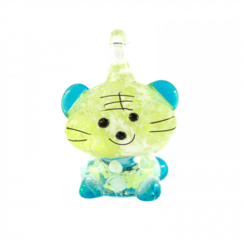 Blown Glass Pendants Fantasy 4pcs Cat 20x28mm