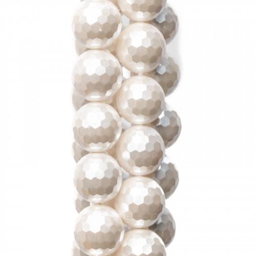 Perle di Maiorca Bianca Sfaccettato 06mm