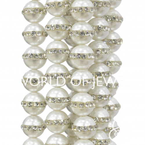 Perle Di Maiorca Con Strass Tondo Liscio 06mm
