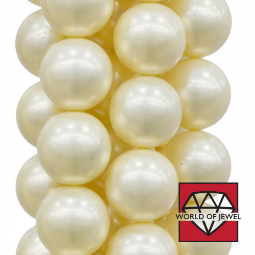 Majorca Pearls Light Yellow Round Smooth 12mm