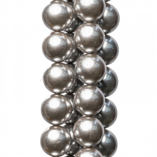 Perle di Maiorca Grigio Argentato Tondo Liscio 03mm