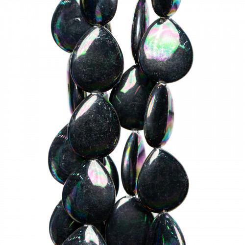 Majorca Pearls Gray Tahiti Drops Flat 15x18mm