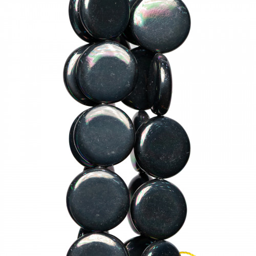 Majorca Gray Tahitian Pearls Round Flat Smooth 18mm