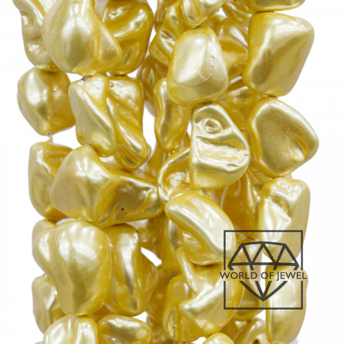 Perle di Maiorca Irregolare Pepita 12-15mm Giallo