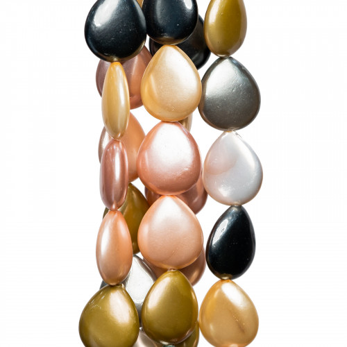 Mallorcan Pearls Multicolor Drops Flat 13x15mm MOD3