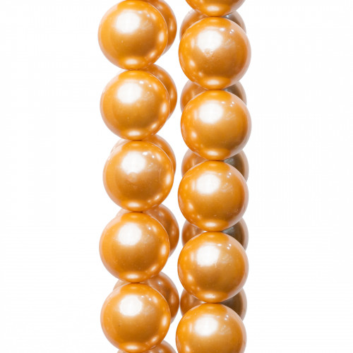 Majorca Pearls Gold Στρογγυλό Λείο 16mm