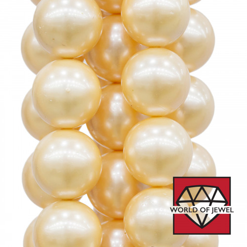 Majorca Pearls Peach Στρογγυλό Λείο 14mm