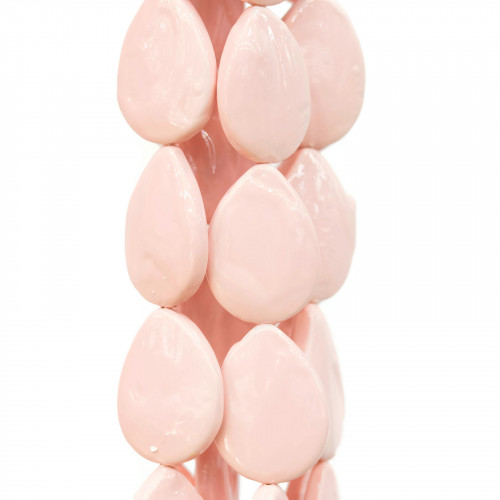 Perle Di Maiorca Rosa Pastello Gocce Piatto Barocca 18x25mm