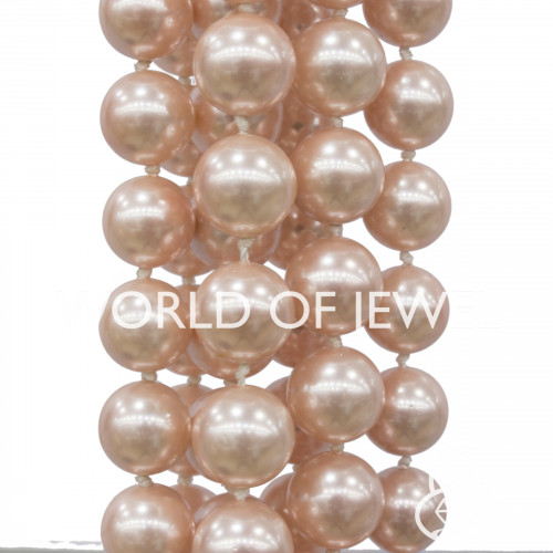 Salmon Pink Mallorca Pearls Round Smooth 12mm