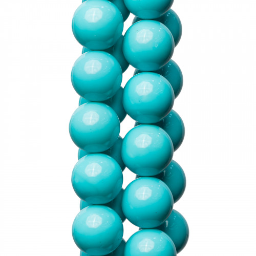 Μαγιόρκα Τιρκουάζ Στρογγυλά Λεία Πέρλες 10mm