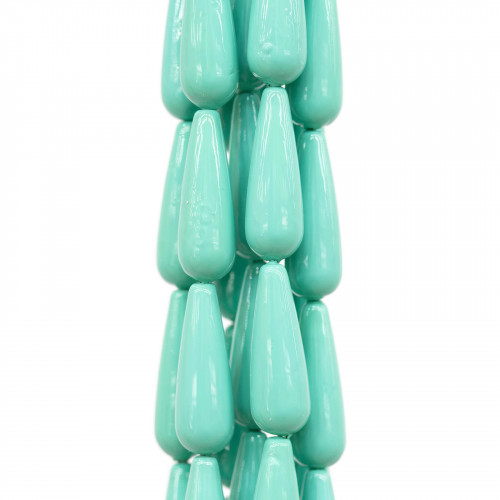 Majorca Pearls Turquoise Green Drops 10x30mm