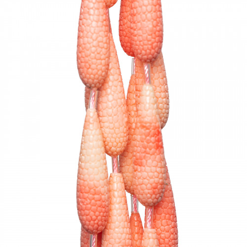 Schussdraht-Harzperlen, 10 x 38 mm, rosa Haut D