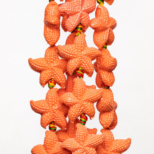 Starfish Wire Resin Beads 23mm 14pcs Orange