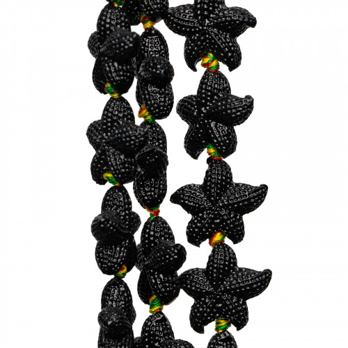 Starfish Wire Resin Beads 23mm 14pcs Black