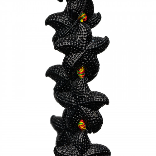 Starfish Wire Resin Beads 28mm 12pcs Black