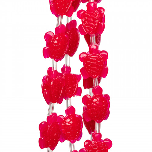 Perles en Résine Tortue Strand 12x14mm 22pcs Fuchsia