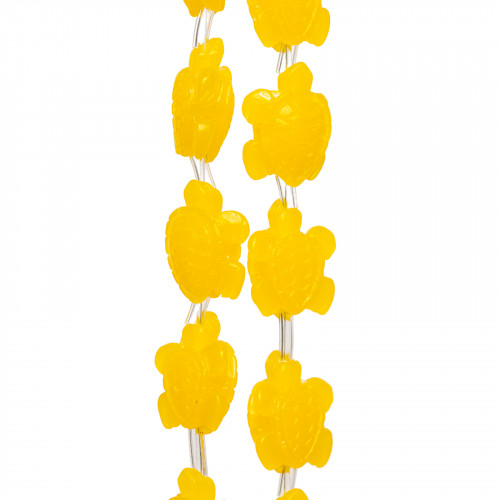 Χάντρες Ρητίνης Συρματοχελώνας 12x14mm 22τμχ Κίτρινο