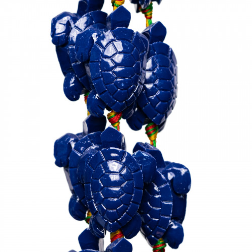 Turtle Wire Resin Beads 24x36x14mm 11pcs Blue