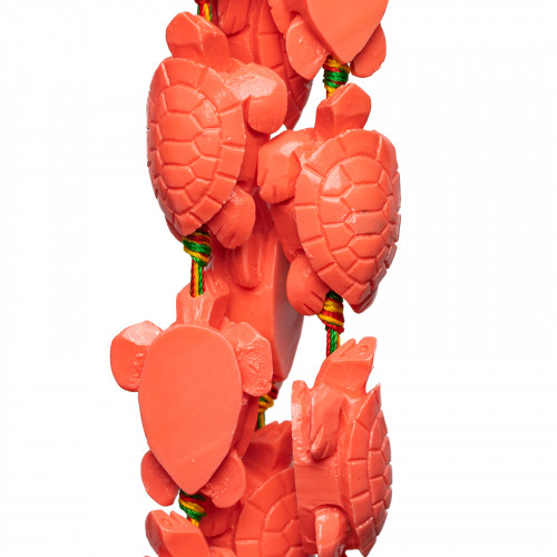 Χάντρες Ρητίνης Χελώνας 24x36x14mm 11τμχ Ροζ