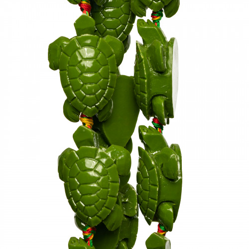 Schildkrötenstrang-Harzperlen, 24 x 36 x 14 mm, 11 Stück, grün