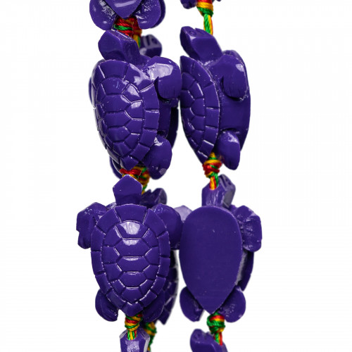 Turtle Strand Resin Beads 24x36x14mm 11pcs Purple