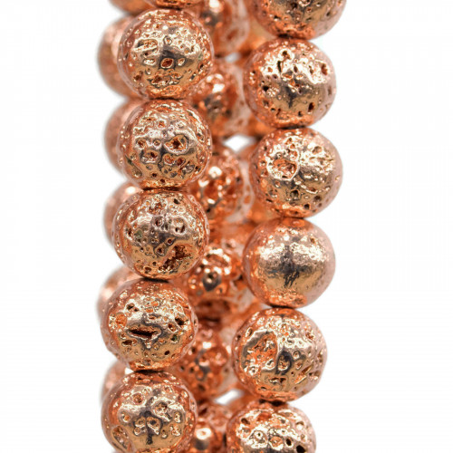 Rose Gold Plated Lava Stone 10mm