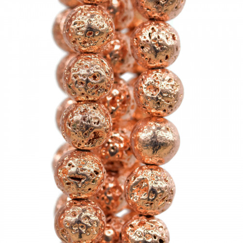 Rose Gold Plated Lava Stone 12mm