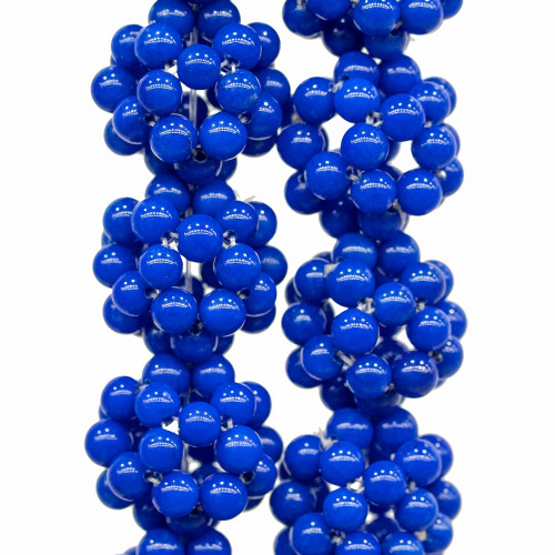 Pietra Mora Intrecciata Sfera Di Giada Blu 18mm 19pz