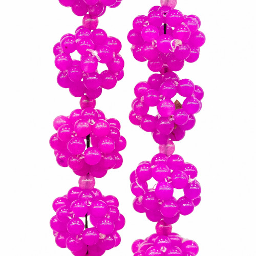 Pierre Mora Tressée Fuchsia Jade Sphère 18mm 18pcs