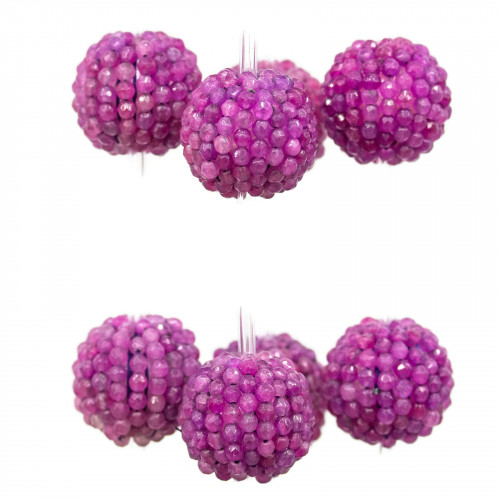Mora Stone Intertwined Purple Jade Sphere 24mm 7pcs