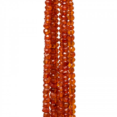 Indian Stones MachineCut Faceted Rondelle 2.5-3.0mm Carnelian