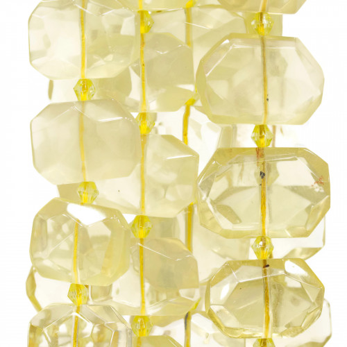 Lemon Quartz Irregular Flat Faceted 20-15mm