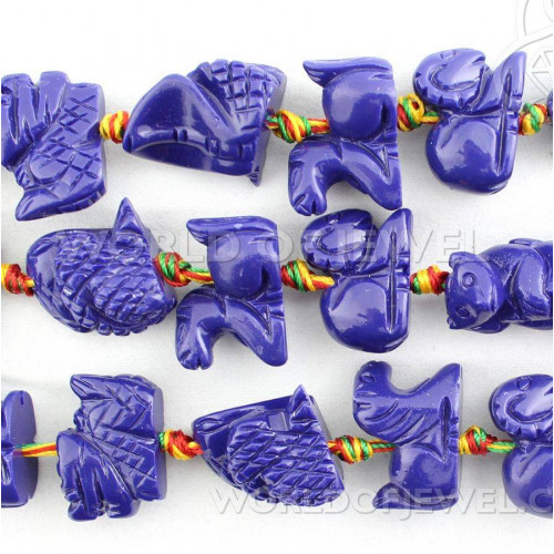 Resin Mixed Animals 18x23mm 12pcs Blue